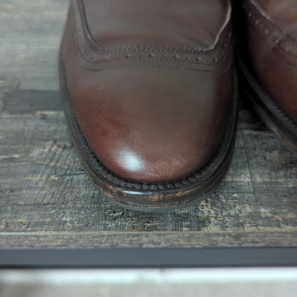 Salvatore Ferragamo Men's Brown Leather Brogue Loafer - Picture 5 of 10